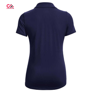 Polo à manches courtes pour femme avec logo brodé sur le devant, style décontracté, 100% polyester tissé et respirant - Product Image 2