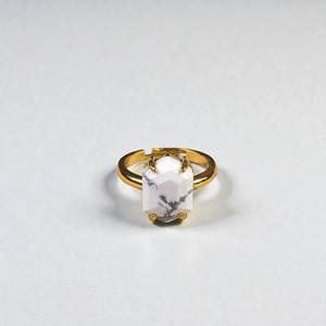 925 Silver Natural Hexagon Gemstone <b>Ring</b> — 10x14mm Geometric Gemstone <b>Ring</b> - Modern Statement <b>Ring</b> - Product Image 6