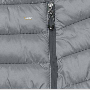 Husky <b>Men's</b> Hooded Puffer <b>Jacket</b> Gray Windproof <b>Winter</b> Casual Zipper Front Solid Color Polyester Wadding Regular Fit - Product Image 5
