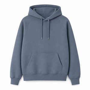 Sudadera con Capucha Personalizada para Hombre, Color Azul Pizarra, Gruesa, con Mangas Raglán, de Algodón y Felpa, Estilo Casual Urbano, con Bolsillos - Product Image 1