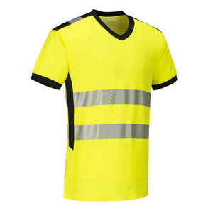 เสื้อเชิ้ตทำงานนิรภัยแบบสะท้อนแสงสำหรับผู้ชาย แขนสั้น ผ้าฝ้าย 100% ทรงโอเวอร์ไซส์ ระดับ Class 2 แห้งเร็ว ขายตรงจากโรงงาน - Product Image 2