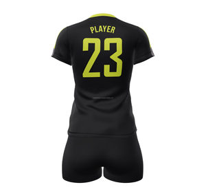 Ensemble de maillot de volley-ball pour femmes Logo personnalisé et numéro imprimé vêtements de sport uniforme d'équipe tissu respirant Service OEM - Product Image 3