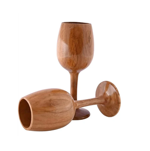 Handcrafted Wooden Wine Glass Set Natural Wood Goblet <b>Reusable</b> Stemmed Drinking <b>Cup</b> Eco Friendly Barware Gift - Product Image 6