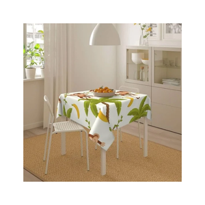 120GSM Tropical Banana Leaf Monkey Table Cloth Cotton <b>Linen</b> Kitchen Table Cover Custom Size Custom Weight Factory Direct Supply - Product Image 1