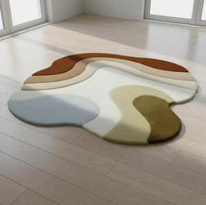 Tapis en laine tufté à la main, irrégulier, de haute qualité, motif moderne, fait main, écologique, pour salon, chambre d'enfants, hôtels, bureau - Product Image 1