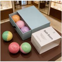 Boîte d'emballage personnalisée pour bombes de bain en matériaux recyclés avec pelliculage mat et gaufrage, boîte mystère de luxe pour sérum de soin de la peau