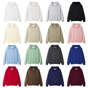 Sweat-shirt à capuche uni pour femme, 100% coton tricoté, respirant, pour l'automne, coupe classique avec poches - Product Image 1