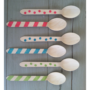 Cubiertos de madera con logotipo personalizado, coloridos, impresos, ecológicos, productos de cocina y vajilla en oferta. - Product Image 1