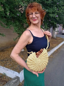Bolso de Rafia Tejido a Crochet, Bolso Tipo Concha, Bolso Pequeño Hecho a Mano, Estilo Boho, Bolso de Playa con Cierre de Botón, Impermeable, Unisex - Product Image 6