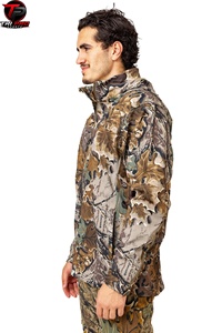 Veste softshell à capuche pour homme, de qualité supérieure, résistante aux intempéries, entièrement zippée, pour la chasse - Product Image 2