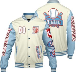 Veste de baseball personnalisée pour homme, style preppy, col rabattu, polyester et coton, motifs de patchs, coupe classique - Product Image 1