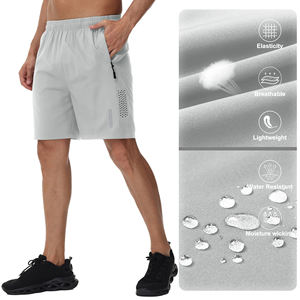 กางเกงขาสั้นผู้ชายคุณภาพสูง ผลิตจากโพลีเอสเตอร์ 95% และสแปนเด็กซ์ 5% เหมาะสำหรับใส่ลำลองช่วงฤดูร้อน ทรงหลวม แห้งเร็ว เหมาะสำหรับออกกำลังกายและฟิตเนส - Product Image 4