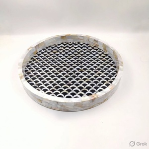 Food Safe Resin Serving Tray With Resin & <b>MOP</b> Inlay Design Dinnerware breakfast Food & <b>Dry</b> Fruits Serving Tray At Best Price - Product Image 1