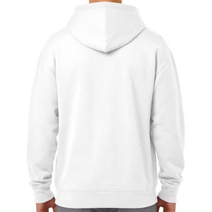 Sudadera Blanca para Hombre, Algodón French Terry, Corte Regular, Diseño con Bolsillo, Estampado Frontal, Ropa Casual de Otoño, Sudadera con Capucha - Product Image 2