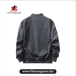 เสื้อแจ็คเก็ตบอมเบอร์ผู้ชาย JUST FITNESS GEARS แบบติดซิปด้านหน้า สวมใส่สบาย กันลม เหมาะสำหรับฤดูหนาว ทรงปกติ ผลิตจากโพลีเอสเตอร์ - Product Image 2
