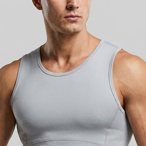 Customized Breathable Knitted Compression Tank <b>Top</b> Embroidery for Men's Sportswear Running Base <b>Layer</b> Vest Bodybuilding Workout - Product Image 5