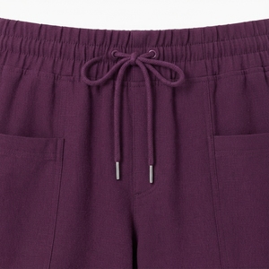 Shorts en flanelle unie taille basse pour femmes, confortables, 100 % polyester, séchage rapide, taille élastique, grande taille, faible MOQ - Product Image 2