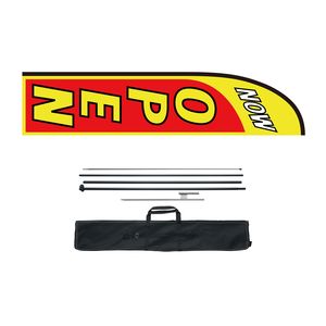 Kit Asta Portabandiera Pubblicitaria con 1 Bandiera, 1 Asta e 1 Bandiera a Piuma per Pubblicità Aziendale - Product Image 1