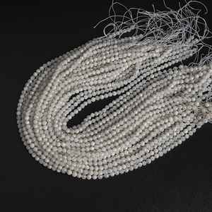 ลูกปัดมูนสโตนสีรุ้ง แท้จากธรรมชาติ เจียระไนทรงกลม เม็ดหลวม ร้อยเป็นเส้น ขายส่งจำนวนมาก สำหรับทำเครื่องประดับ - Product Image 3