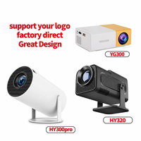 Projecteur HY300 Pro Android 11.0 Mini Portable Home Cinéma 2 Go RAM 16 Go ROM 160 ANSI Lumens Prise en charge 4K Projection Courte Portée Manuelle