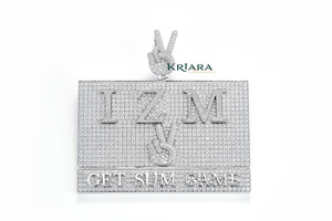 จี้เพชรโมอิสซาไนต์รูปตัวอักษร IZM Get Sum Game ชุบทอง 18K เงินแท้ 925 สไตล์ฮิปฮอป เหมาะสำหรับทุกเพศทุกวัย สวมใส่ได้ทุกวัน - Product Image 3