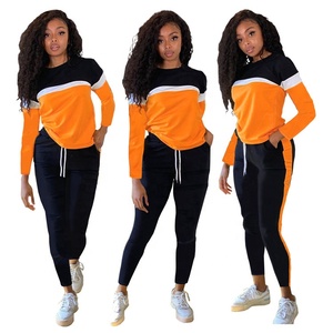 Conjunto Deportivo Rosa para Mujer Talla Grande, Top de Manga Larga con Cierre de Media Cremallera y Bolsillos Laterales con Bloques de Color, Ropa Casual de Otoño - Product Image 3