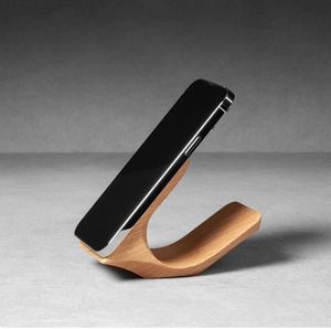 Soporte de Madera Ecológico y Moderno para Teléfono, con Logotipo Personalizado, Forma Irregular, Hecho a Mano, Pulido, Soporte de Escritorio Independiente para el Hogar - Product Image 1