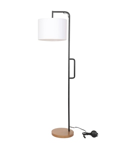 Lampe de sol club de luxe avec abat-jour en tissu blanc et base en métal, OEM ODM, faible MOQ, prix d'usine, vente en gros, approvisionnement en vrac - Product Image 1