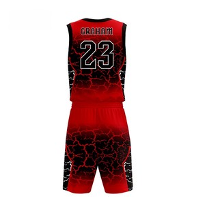 Jersey de Baloncesto para Adultos, Rojo y Negro, de Secado Rápido, Transpirable, Antibacterial, 100% Poliéster, Tallas Grandes, Superventas - Product Image 2
