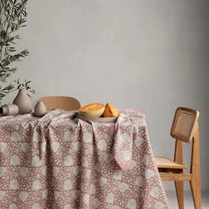 Printed Floral Linen Cotton <b>Tablecloth</b> Minimalist Woven Washable Home Use Durable Washable Customizable <b>Square</b> <b>Tablecloth</b> - Product Image 1