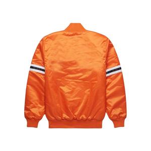 Chaqueta Bomber Casual Estilo Satinado para Hombre, Negra, Mezcla de Poliéster/Algodón, Cuello Alto Bordado a Mano, Cierre de Cremallera - Product Image 5