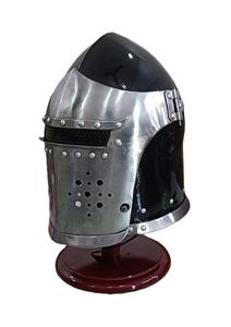 Casco Barbuta Medieval Hecho a Mano, Acabado Negro, Acero Suave, Armadura de Caballero de Batalla para Reenactamiento, Exhibición Histórica y Decoración del Hogar - Product Image 2