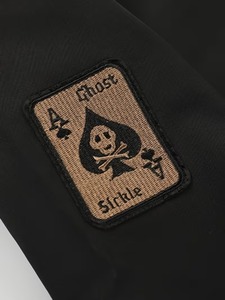 Customized High Quality 100% Cotton Men's Black <b>Summer</b> Solid Varsity <b>Jacket</b> Front Skull Embroidery OEM Supplier <b>Lightweight</b> - Product Image 5