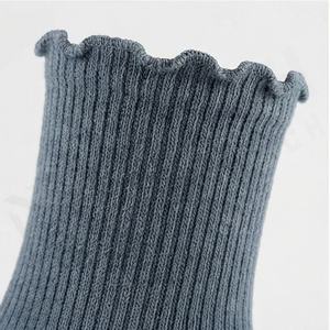 Lovely Double Needle Solid Color <b>Lace</b> Edge Relent Lady Lettuce Trim <b>Socks</b> Breathable Soft Casual Gift Customized Color Durable - Product Image 4