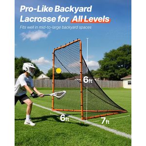 Porta da lacrosse portatile 6x6 con telaio in acciaio, pieghevole, attrezzatura per allenamento lacrosse da giardino, montaggio rapido e facile - Product Image 2