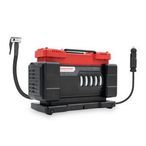 Inflador de Neumáticos Portátil Roadpower de 12V con Doble Cilindro, Luz LED y Múltiples Adaptadores de Boquilla (RP-COM-V50) - Negro/Rojo para Neumáticos - Product Image 3