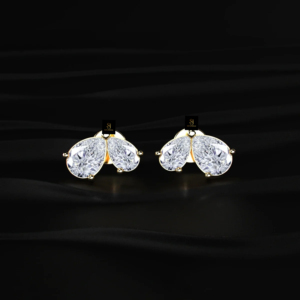Pendientes de Diamantes con Forma de Pera Doble, Anillo de Diamantes Cultivados en Laboratorio, Oro Amarillo, Oro Blanco, Oro Rosa, Joyería Elegante, Brillo Atemporal - Product Image 2