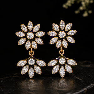 Dernières créations de boucles d'oreilles doubles plaquées or antique, finition antique, bijoux bohèmes faits à la main, fournisseur en gros, directement de l'usine - Product Image 4