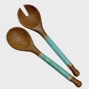 Cuillère de service élégante en bois naturel, ustensile de cuisine, outil de mélange et de service, sans danger pour les aliments, durable, outil de cuisine - Product Image 4