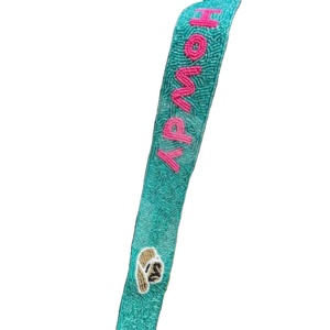 Sangle brodée à la main en perles de rocaille CRYSTAL CRAFT pour sacs bandoulière, style festival, perles de rocaille brodées - Product Image 1