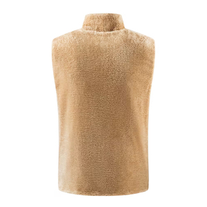 Chaleco de lana sherpa informal con cuello alto, chaleco de lana sherpa para hombre con diseño y talla personalizados - Product Image 2