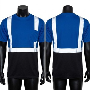 เสื้อยืดทำงานพรีเมียม 180 GSM ผ้าฝ้าย/ใยไผ่ สีน้ำเงินดำ สกรีนโลโก้ได้ มีกระเป๋า ป้องกันรังสียูวี แห้งเร็ว ชุดยูนิฟอร์มทำงาน - Product Image 1