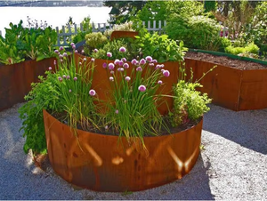 Round <b>Rectangle</b> Corten Steel <b>Planter</b> Large Modern Outdoor Flower Pots ,raised Garden Beds - Product Image 2