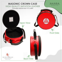Kotak Penyimpanan Topi & Tudung Masonik Royal Arch Kulit dengan Ritsleting, Ringan, Merah, Kualitas Terbaik, Dapat Disesuaikan, untuk Penggunaan Luar Ruangan
