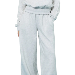 Women Oversize Crewneck Tracksuit Set Drop Shoulder Sweatshirt Wide Leg <b>Trouser</b> Relaxed Lounge Two Piece Casual Outfit Wholesale - Product Image 6