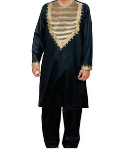 Shalwar Kameez respirant à imprimé traditionnel et broderies, style Punjabi, robe afghane personnalisée élégante pour garçons - Product Image 6
