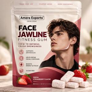 Chewing-gum à mâcher pour affiner la mâchoire, saveur fraise, faible teneur en sucre, pour adultes et femmes enceintes, marque privée, OEM ODM, fournisseur en gros - Product Image 1