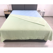 สุดเท่ผ้าห่มถักสีเทาสีฟ้าสำหรับนอนฤดูร้อนผ้าห่มสำหรับใช้ในบ้านที่นอนระบายอากาศได้อย่างเรียบเนียน - Product Image 6