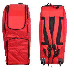 Sac à dos de sport en nylon rouge avec poche zippée et poignée de transport - Product Image 5