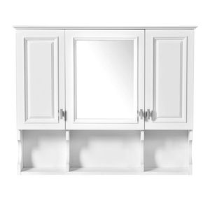 Moderno Armadietto da Bagno a Parete 35x28 con Specchio e Ripiani Aperti - Product Image 6